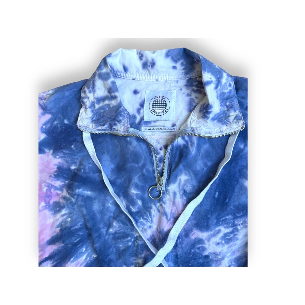 UO Cristal Anorak Tie Dye Cinched Drawstring Pullover Windbreaker - Picture 11 of 13